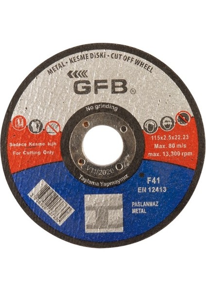2355 Metal 115x2,5x22,23 Mm Kesici Taş - 25 Adet
