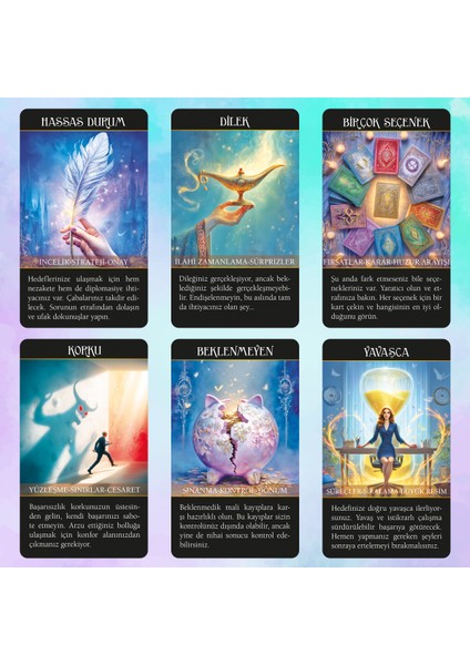 Para ve Kariyer Kehanet Destesi / 90 Adet Açıklamalı ve Anahtar Kelimeli Kehanet Tarot Kartı