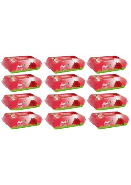 Islak Havlu Gül Kokulu 12'li Paket 1080 Yaprak
