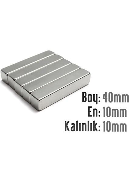 Neodyum Mıknatıs Köşeli 40X10MM , Kalınlık 10 mm ( 1 Adet)