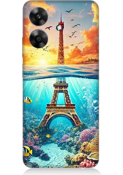 Realme Note 60 Uyumlu Denizaltında Eyfel Hayali Desenli Silikon Kılıf