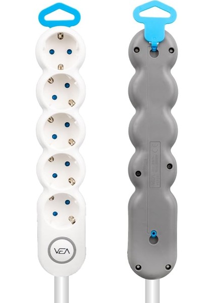 LED 3'lü 4'lü ve 5'li Grup Priz Akım Korumalı Açma-Kapama Anahtarlı 1.5 Metre Kablolu Çocuk Koruma Kilidi (5'li Grup Priz)