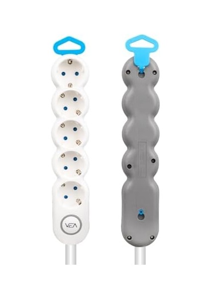 LED 3'lü 4'lü ve 5'li Grup Priz Akım Korumalı Açma-Kapama Anahtarlı 1.5 Metre Kablolu Çocuk Koruma Kilidi (5'li Grup Priz)