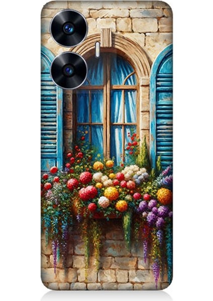 Realme C55 Uyumlu Pencereden Renkli Hayat Desenli Silikon Kılıf
