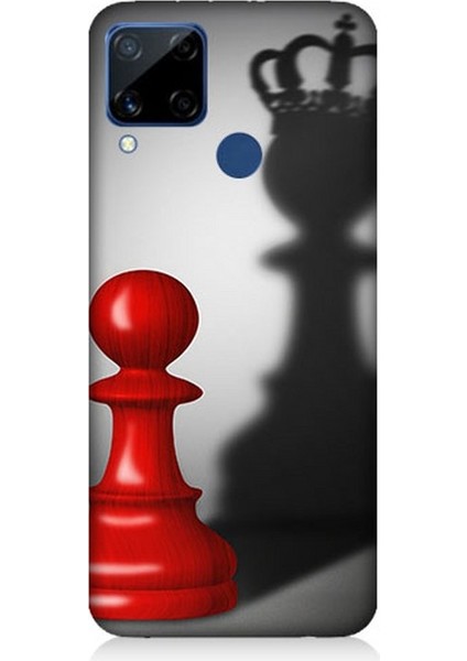 Realme C15 Uyumlu Piyonun Taçlı Hayali Desenli Silikon Kılıf