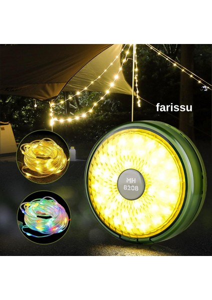 8 Fonksiyonlu 10 Metre Rgb LED Kamp Lambası | Powerbank Özellikli, Type-C Şarjlı, Taşınabilir Işık Zinciri