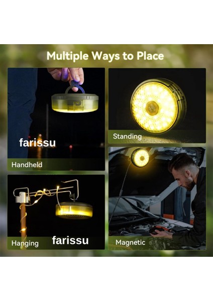 8 Fonksiyonlu 10 Metre Rgb LED Kamp Lambası | Powerbank Özellikli, Type-C Şarjlı, Taşınabilir Işık Zinciri modelleri