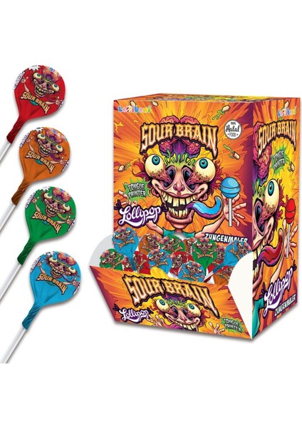 Loliboni Sour Brain Lolipop With Gum 16 Gr. 1 Adet