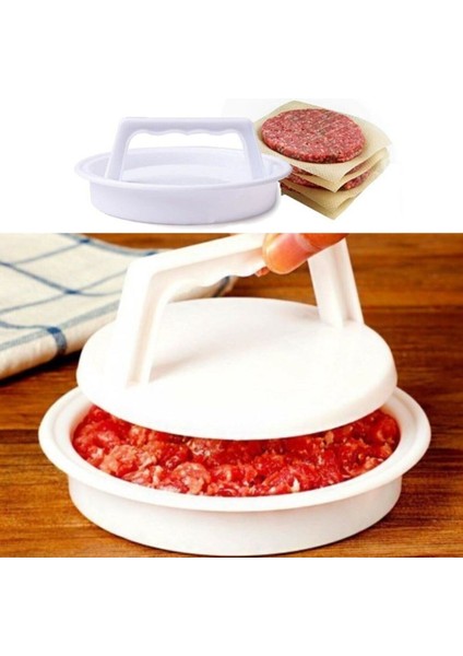 Hamburger ve Köfte Şekillendirici Köfte Kalıbı Pratik Burger Pres Aparatı (4172)