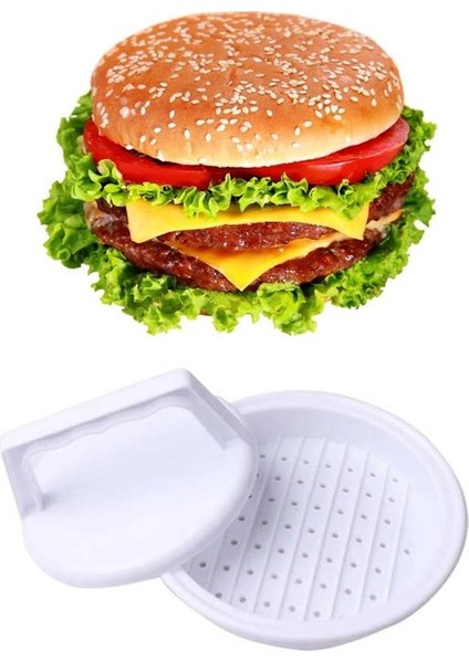 Hamburger ve Köfte Şekillendirici Köfte Kalıbı Pratik Burger Pres Aparatı (4172)