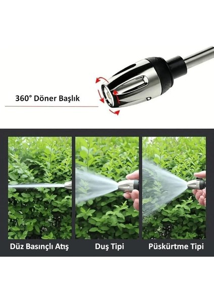 Yüksek Basınçlı Hazneli Köpüklü Araç Oto Yıkama Bahçe Sulama Su Tabancası Ayarlanabilir Başlık Deterjan Hazneli