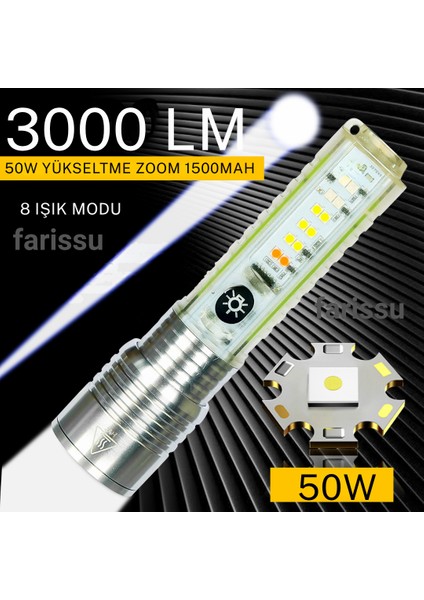 Gold Orion OR-520A | Zoomlu Şarjlı El Feneri | 50W Zoom Gücü | 8 Mod | Manyetik | Tip-C Şarj fiyatları
