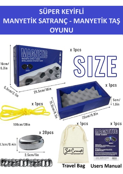 Süper Keyifli Manyetik Taş Oyunu - Manyetik Satranç Oyunu, Mıknatıslı Taş Oyunu, Eğitici Masa Oyunu, Konsantrasyon ve Mantıksal Düşünme Geliştirici, Ebeveyn-Çocuk Iletişimi, Seyahat Oyunu, modelleri