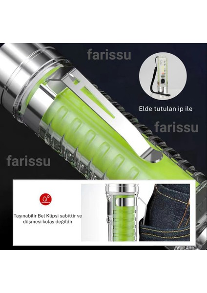 Gold Orion OR-520A | Zoomlu Şarjlı El Feneri | 50W Zoom Gücü | 8 Mod | Manyetik | Tip-C Şarj indirimleri