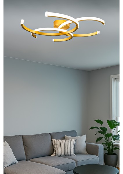 Noris Modern Tasarım Eskitme Renk Salon Mutfak Hol Beyaz LED 3 Lü Avize