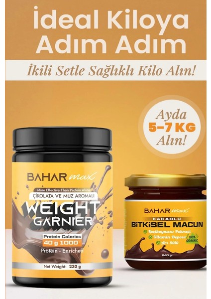 Besin Destekleyici Kiloaldırıcı kakao muz Protein Tozu - Vitamin Iştahaçıcı Kiloalma Arı Sütü Pekmez Bal Organik macun 2 li set