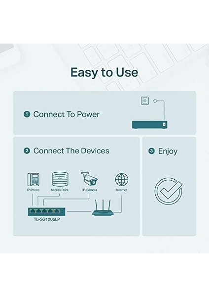 TL-SG1005LP, 4 Port Poe + ile 5 Port Gigabit Masaüstü Switch