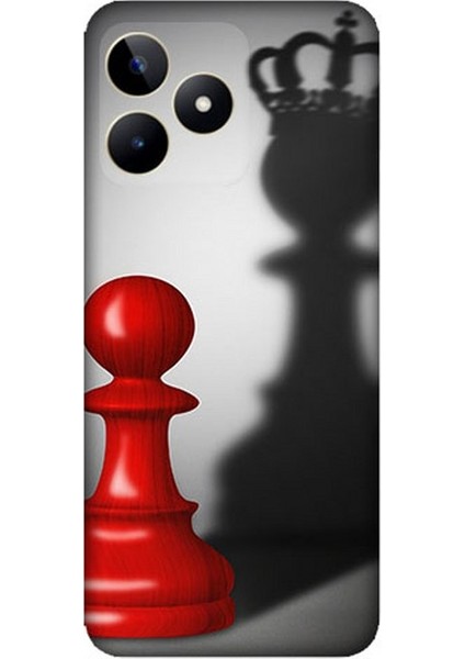 Realme C53 Uyumlu Piyonun Taçlı Hayali Desenli Silikon Kılıf