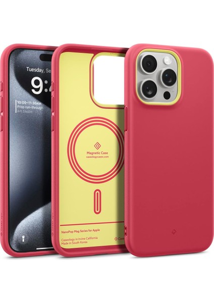 Spigen Iphone 15 Pro Kılıf Nano Pop Mag Magsafe Özellikli Magenta Lychee - ACS06933, Pembe