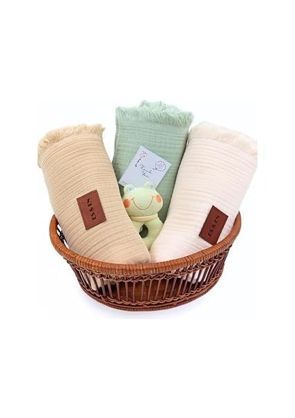 Bebek BATTANİYESİ Pamuk, yumuşak ve Emicidir. Ekru, mint Yeşili, sütlü Kahve (Mint Yeşili)