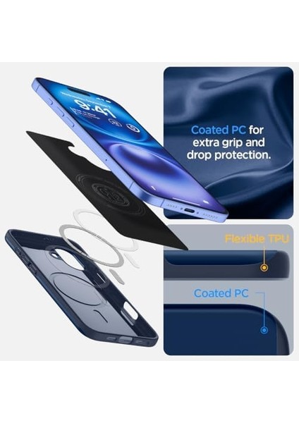 iPhone 16 Plus Kılıf Thin Fit Magfit Magsafe Özellikli Navy Blue - ACS08061