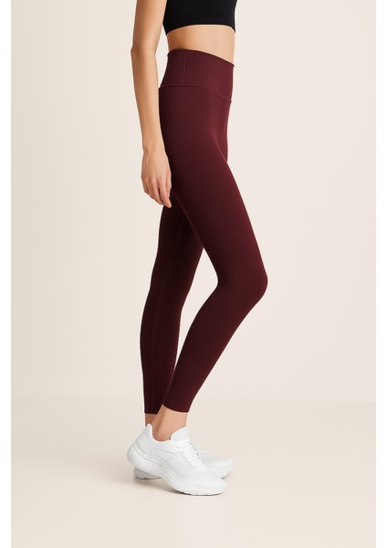 Yüksek Bel Toparlayıcı Ripli Fitilli Spor Kadın Tayt fiyatları