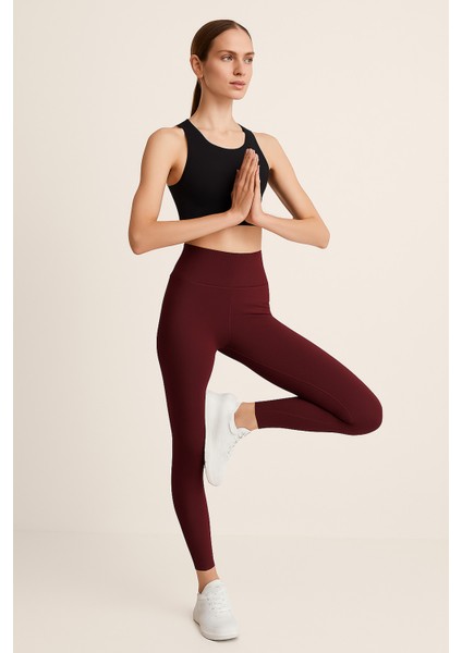 Yüksek Bel Toparlayıcı Ripli Fitilli Spor Kadın Tayt fırsatları