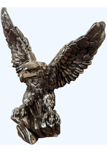 Kartal Heykel Biblo 20 cm Gümüş Renk