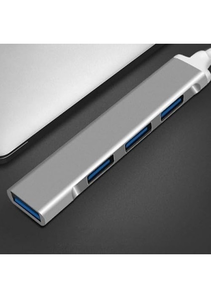Type-C To USB Hub 4 Port Metal USB Çoğaltıcı Macbook Uyumlu USB 3.0 Hub Otg USB Adaptör Çoklayıcı