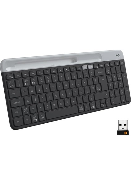 K580 Ince Çoklu Cihaz Özellikli Kablosuz Klavye, Kompakt Modern, Telefon Tutucu, 24 Ay Pil Ömrü, 10 M Kullanım Mesafesi, Bluetooth Türkçe Q Klavye, Siyah