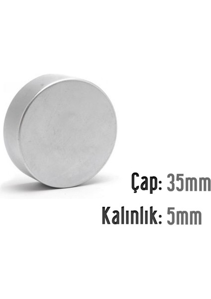 Neodyum Mıknatıs Silindir Çap 35MM , Kalınlık 5mm ( 1 Adet)