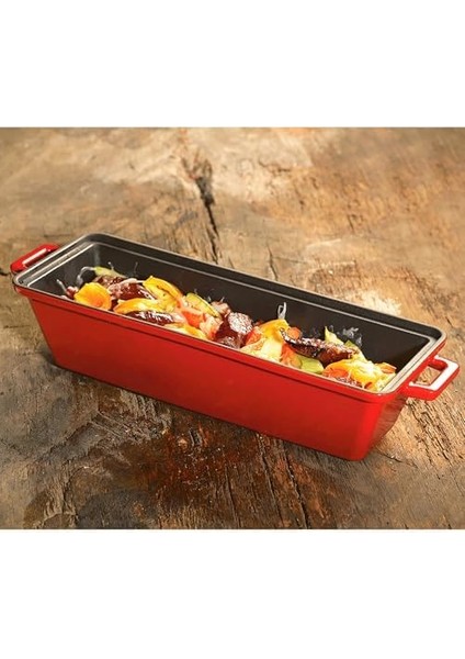 Döküm Ekmek Kabı/terrine, 11x29 cm, Turuncu
