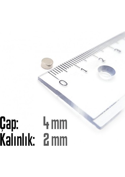 Neodyum Mıknatıs Silindir Çap 4mm , Kalınlık 2mm ( 30 Adet) fiyatları