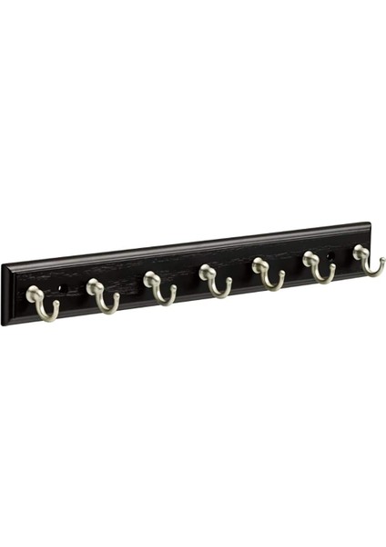 Pirinç Fbkeyt7- Bse- R 34, 3 cm Anahtar Ray ile 7 Haken Siyah & Saten Nikel, Fbkeyt7- Bse- R