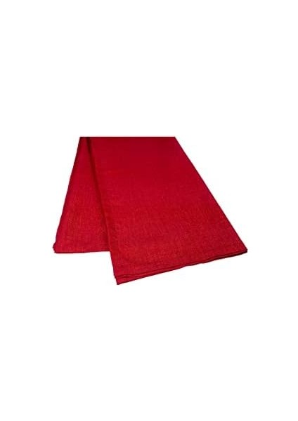 Simli Keten Runner, Kırmızı, 45X150CM