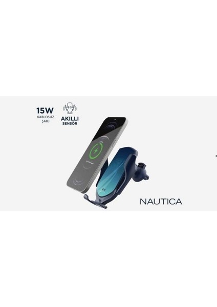 Nautica 15W Hızlı Kablosuz Araç Içi Şarj Cihazı ve Telefon Tutucu modelleri