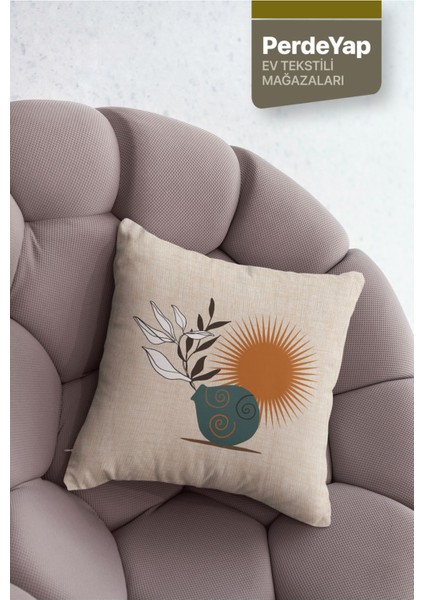 Kuraklık ve Kır Çiçekleri Desenli 4lü Dijital Baskılı Kırlent Yastık Kılıfı 43X43 cm Krem 015 modelleri