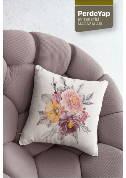 Krem Zemin Üzerine Güller Bahçesi Desenli 4lü Dijital Baskılı Kırlent Kılıfı 43 x 43 cm 040 fiyatları