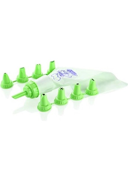 Krema Sıkma Torbası 8 Adet Dekor Ucu Pasta Kek Kurabiye Için Süsleme Aparatı Kolay Temizleme