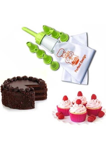 Krema Sıkma Torbası 8 Adet Dekor Ucu Pasta Kek Kurabiye Için Süsleme Aparatı Kolay Temizleme fiyatları