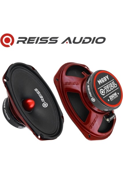 RS-M69Y Deprem Serisi Oval Kurşun Göbek 6x9 Oto Midrange Hoparlör Çifti 500W-200W Rms