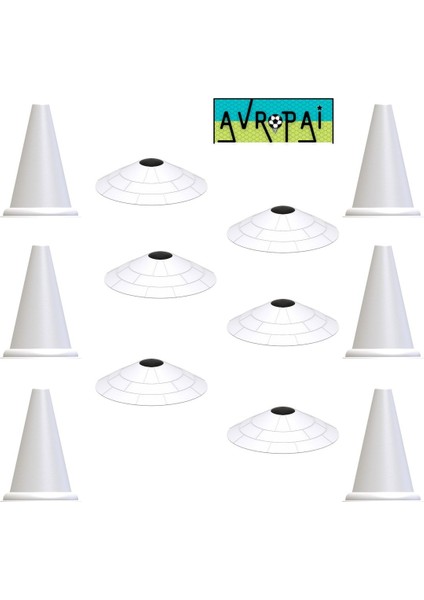 Futbol Antrenman Seti Huni ve Çanak Seti Antrenman Set Eğitim Seti 17 cm Huni ve Çanak Set 6'lı