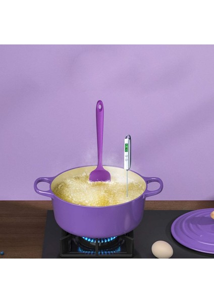 Silikon Kaşık Seti 3lü Büyük Boy Yanmaz Yapışmaz Çizmez Özel Renk Mor fırsatları