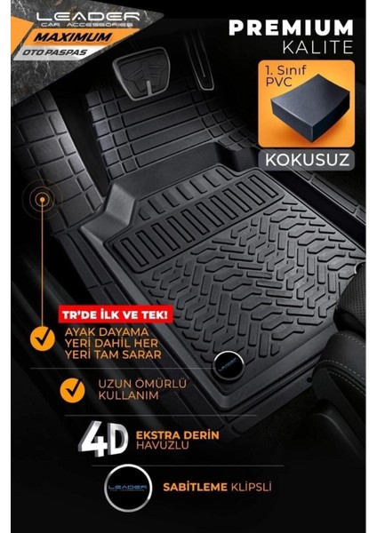 Bmw 1 Serisi 120 Universal Paspas 4d Havuzlu Siyah Uyumlu