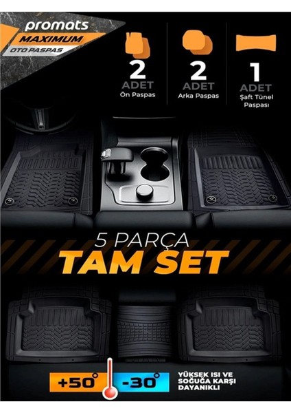 Opel Vectra C 2002-2008 Model ve Sonrası Uyumlu Oto Paspas 4d Maximum (Siyah) indirimleri