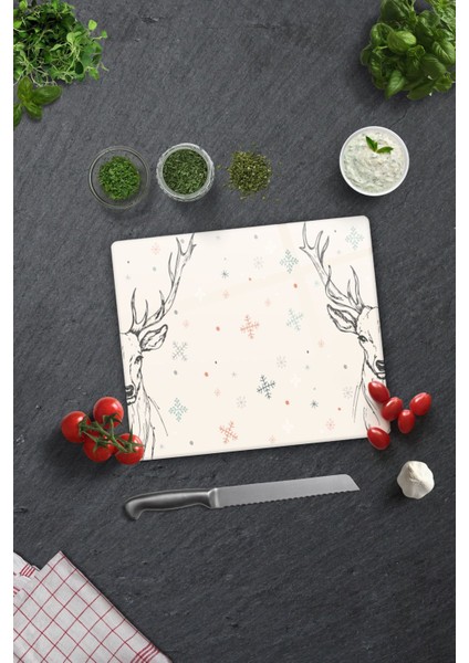 Cam Kesme Tahtası - Cam Kesme Tablası | Krem Geyikli | 29CM x 34CM fiyatları