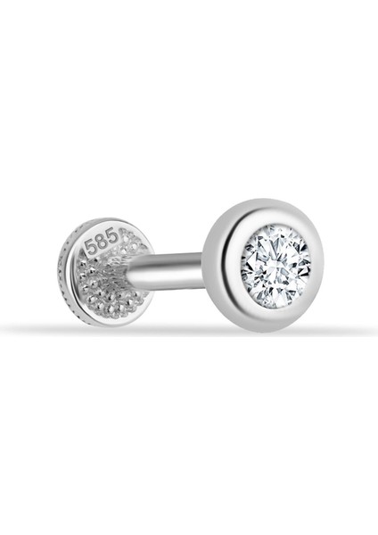 14 Ayar Altın Tektaş Minimal Tragus Piercing