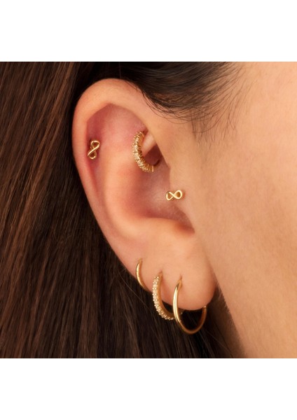 14 Ayar Altın Sonsuzluk Minimal Tragus Piercing