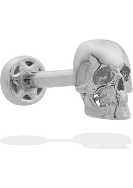 14 Ayar Altın Kuru Kafa Motifli Minimal Tragus Piercing