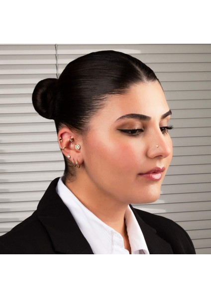 14 Ayar Altın Geometrik Tragus Piercing